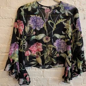 Floral Bell Sleeve Blouse